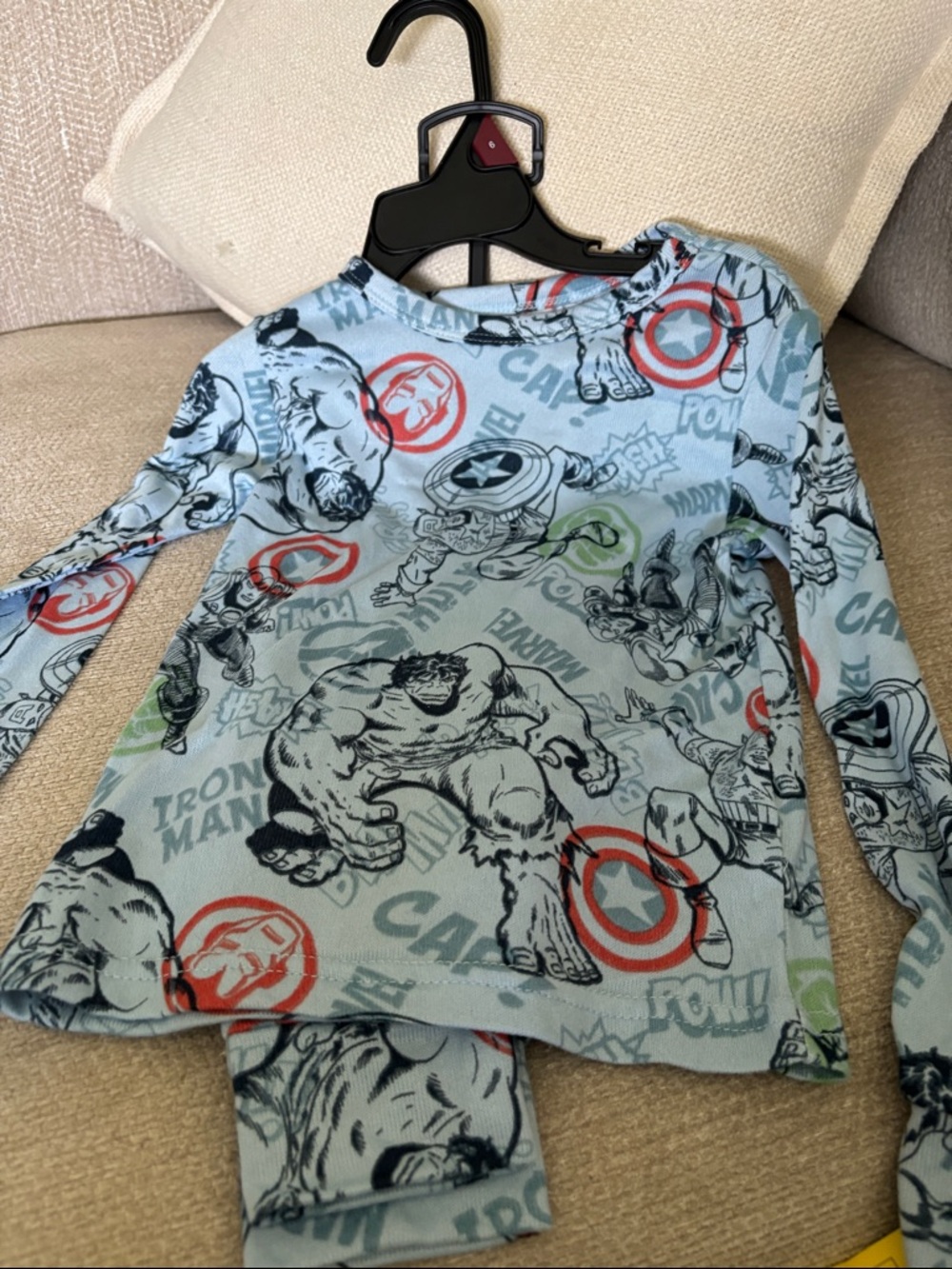 Marvel Light Blue Hulk & Captain America Kids Pajama Set